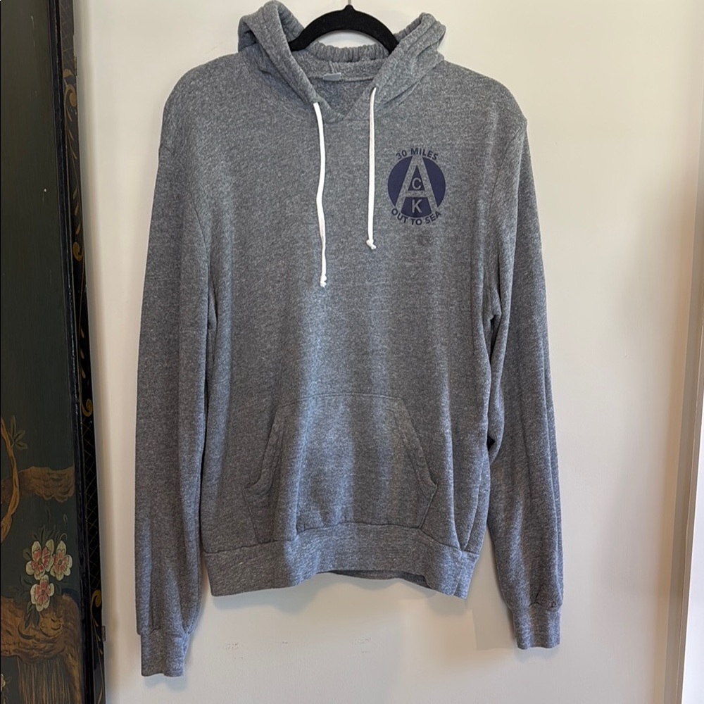 Gray Hoodie with Nantucket ACK Logo size L